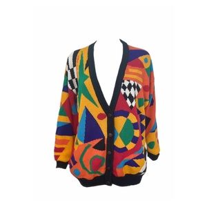 Vintage Abstract Cardigan Sweater M / L